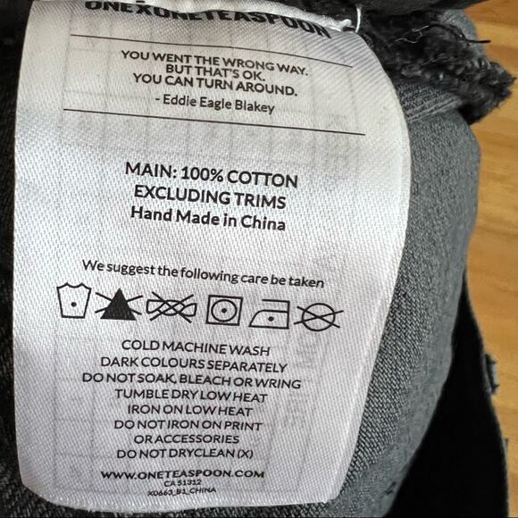 One Teaspoon Junkyard Relaxed Denim Mini Skirt in Fox Black - Picture 7 of 7